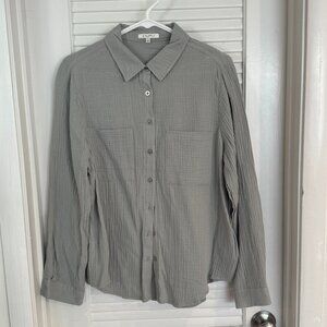 Z Supply 100% Cotton Gauze Light Sage Green Button-up Shirt